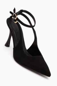 Jamie Schwarz Schlangenmuster Mit Schnalle Damen Absatzschuhe