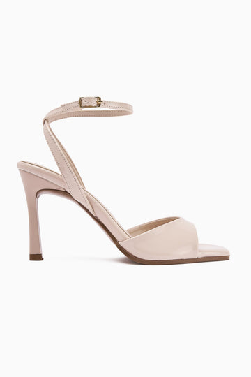 Nova Nude Patent Leather Ankle Strap Stiletto Women's Shoe