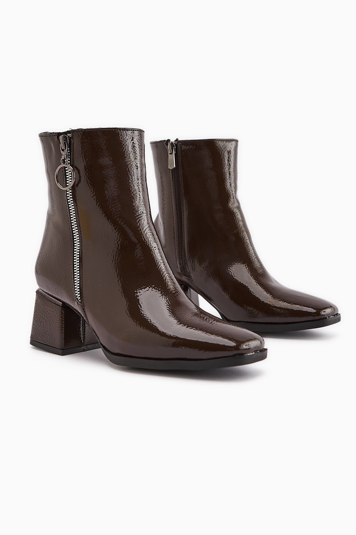 Deyana Coffee Zipper Accessorized Boot