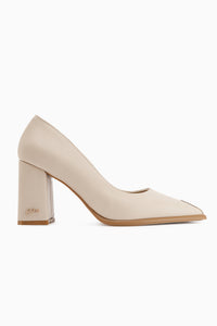 Candy Genuine Leather Beige Women’s Heeled Shoes