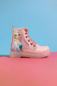 Lyan – Rosé Stiefelette mit Charakter-Print und Schnürung (Kinder)