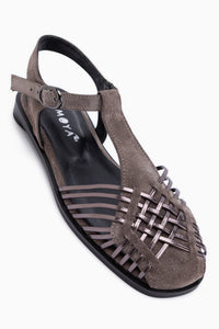 Kelly Genuine Leather Mink Suede Cage Detailed Women’s Sandal
