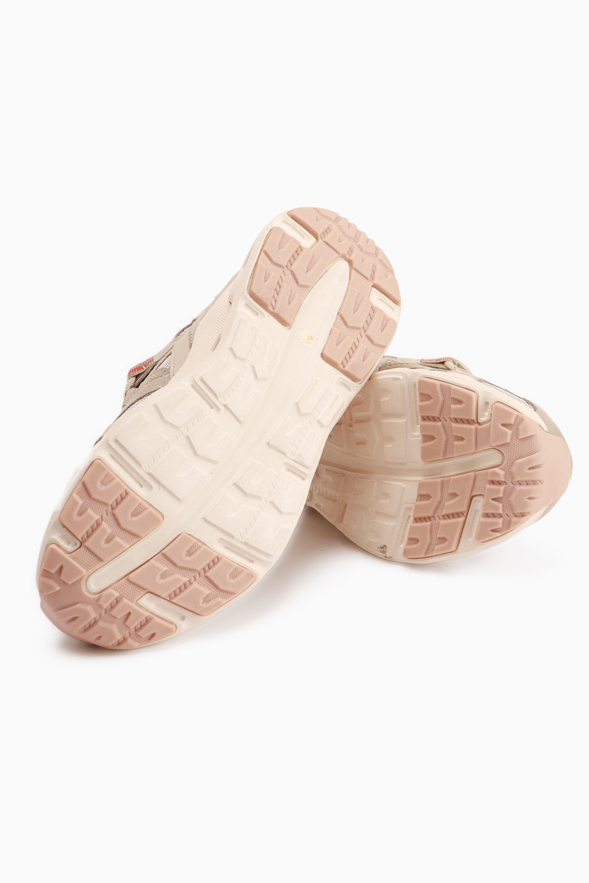 Raisa Genuine Leather Beige Suede Detailed Thick Sole Women’s Sneakers