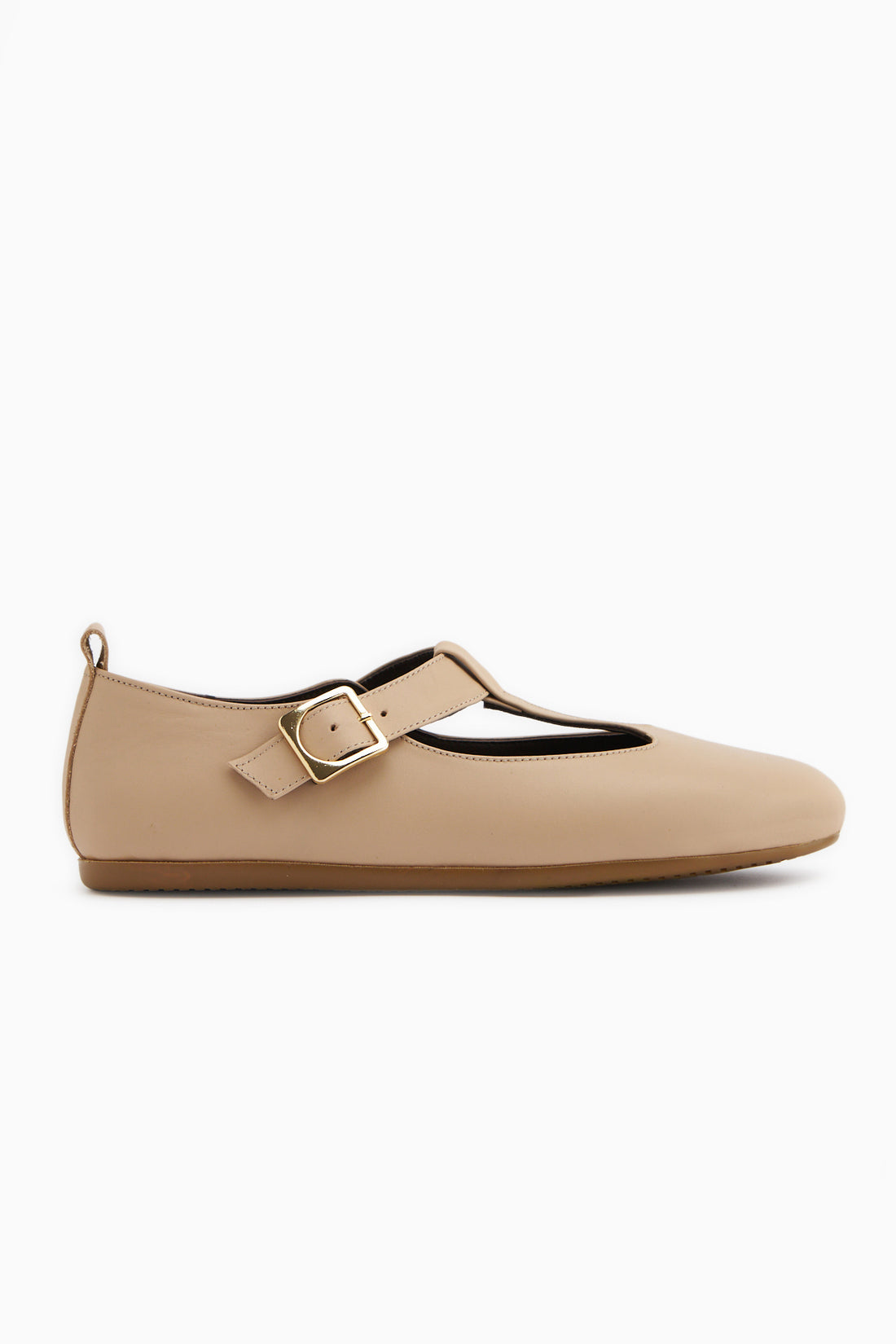 Danni Echtes Leder Nude Mit Schnalle Damen Ballerinas