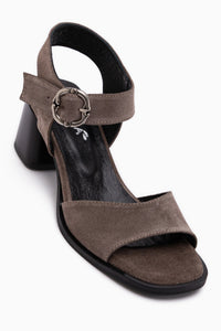 Carina Genuine Leather Mink Suede Heeled Women’s Sandal