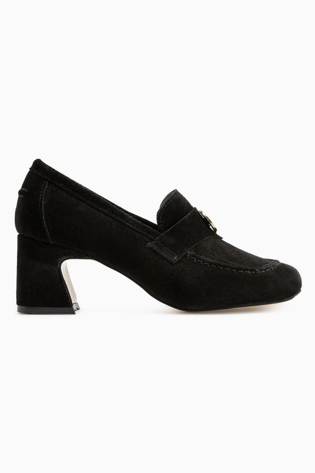 Agnes Echtes Leder Schwarz Schnallen Detail Damen Absatzschuhe