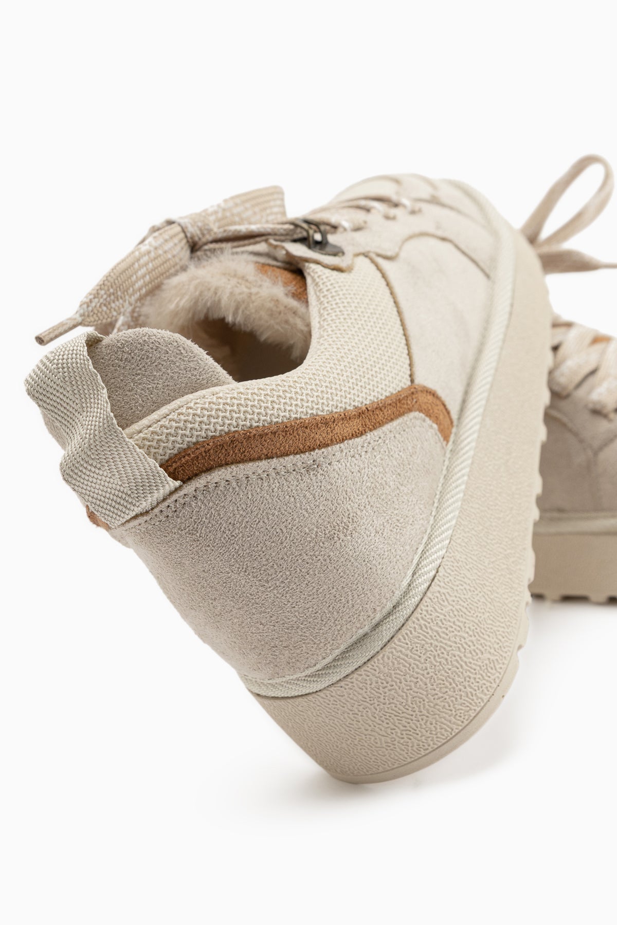 Reni Beige Suede Thick Sole Women’s Casual Shoes