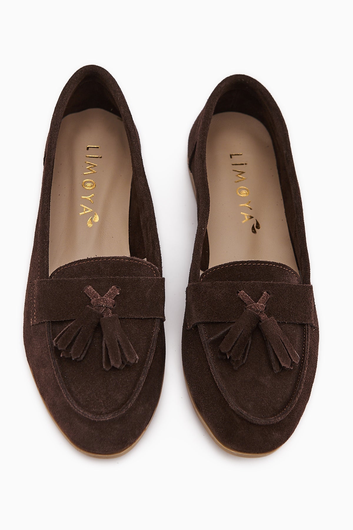 Doris Genuine Leather Coffee Suede Tasseled Women's Loafer