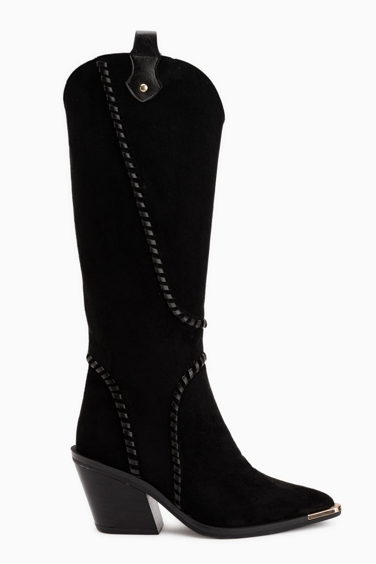 Gertie Black Suede Stitch Detailed Women’s Boots