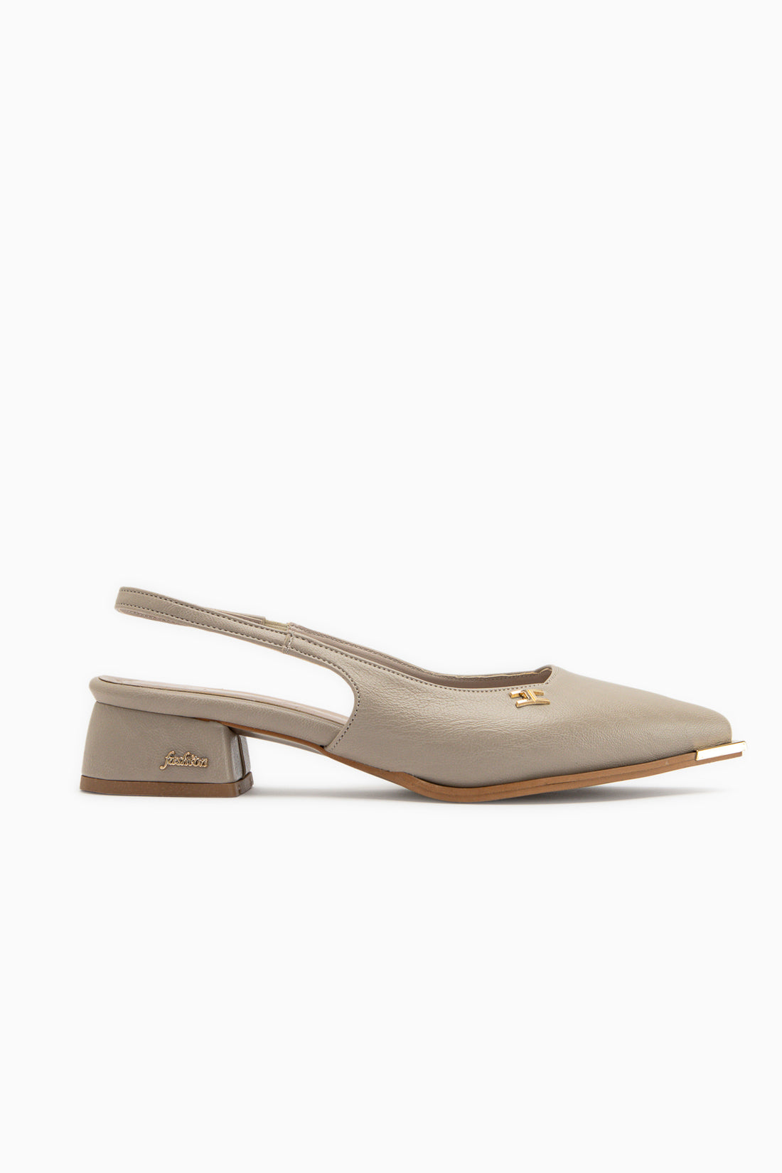 Norah Beige Elastische Kurze Absatz Damen Schuhe
