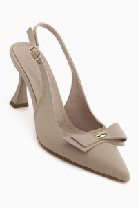 Sonia Beige Schnalle Damen Absatzschuhe