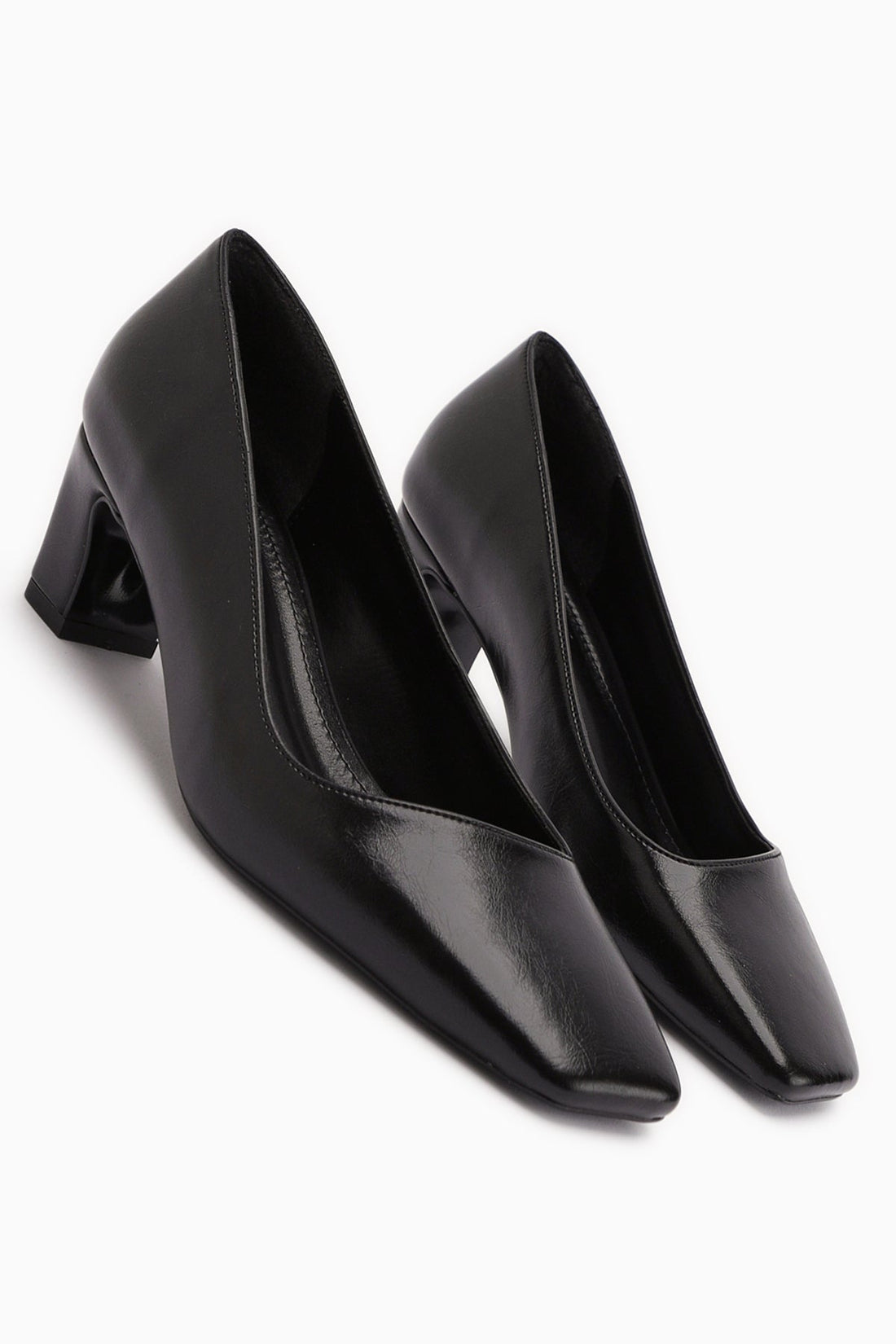 Jelina Black Chunky Heeled Women's Shoes