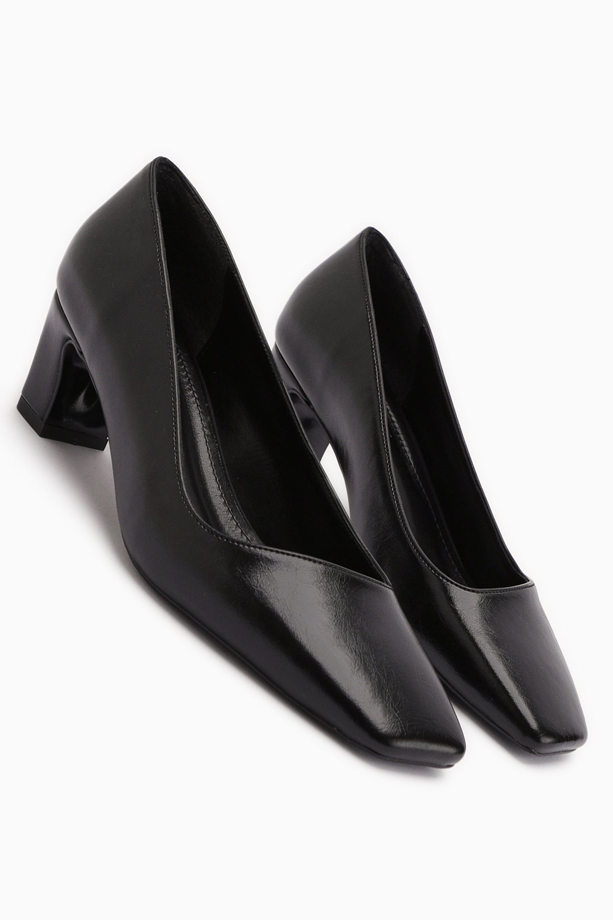 Jelina Black Chunky Heeled Women's Shoes