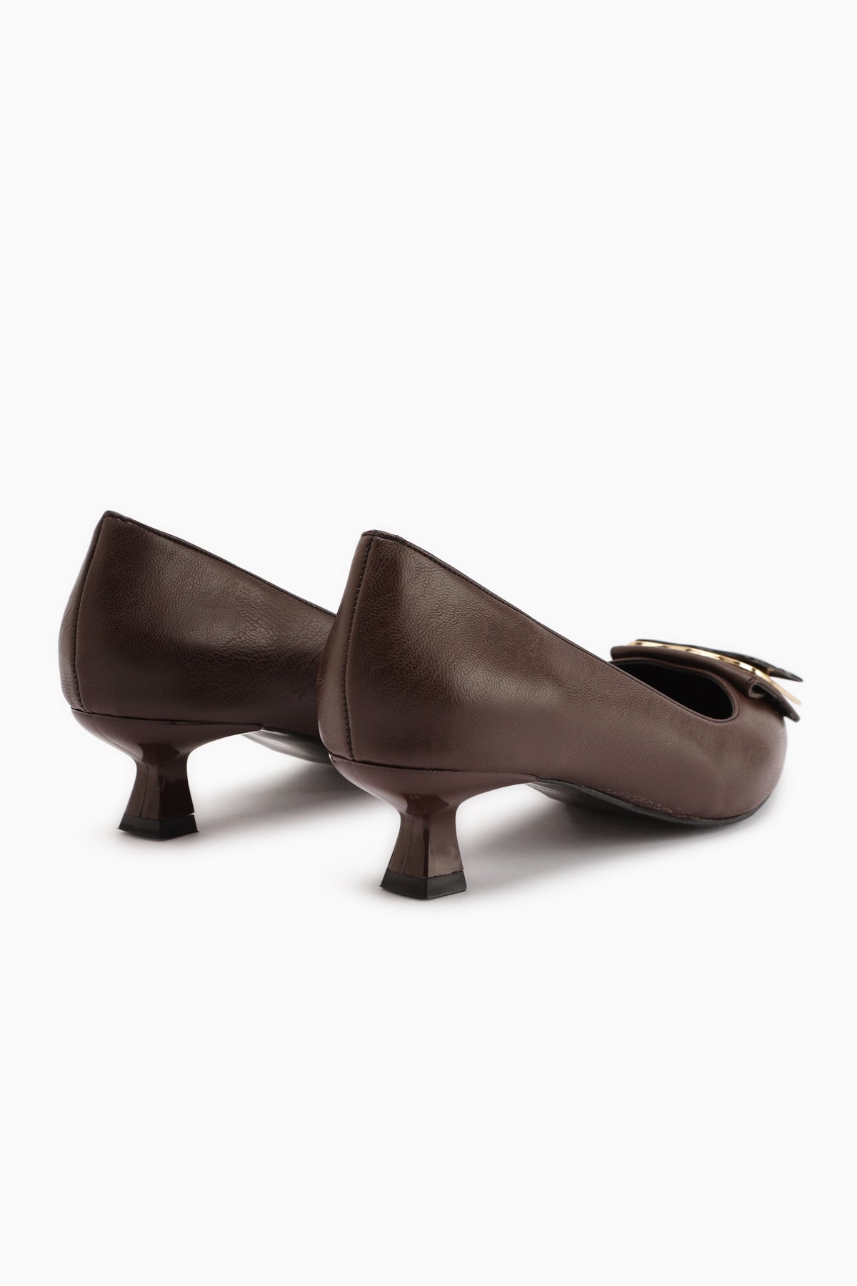 Judita Coffee Buckled Women's Heeled Shoe