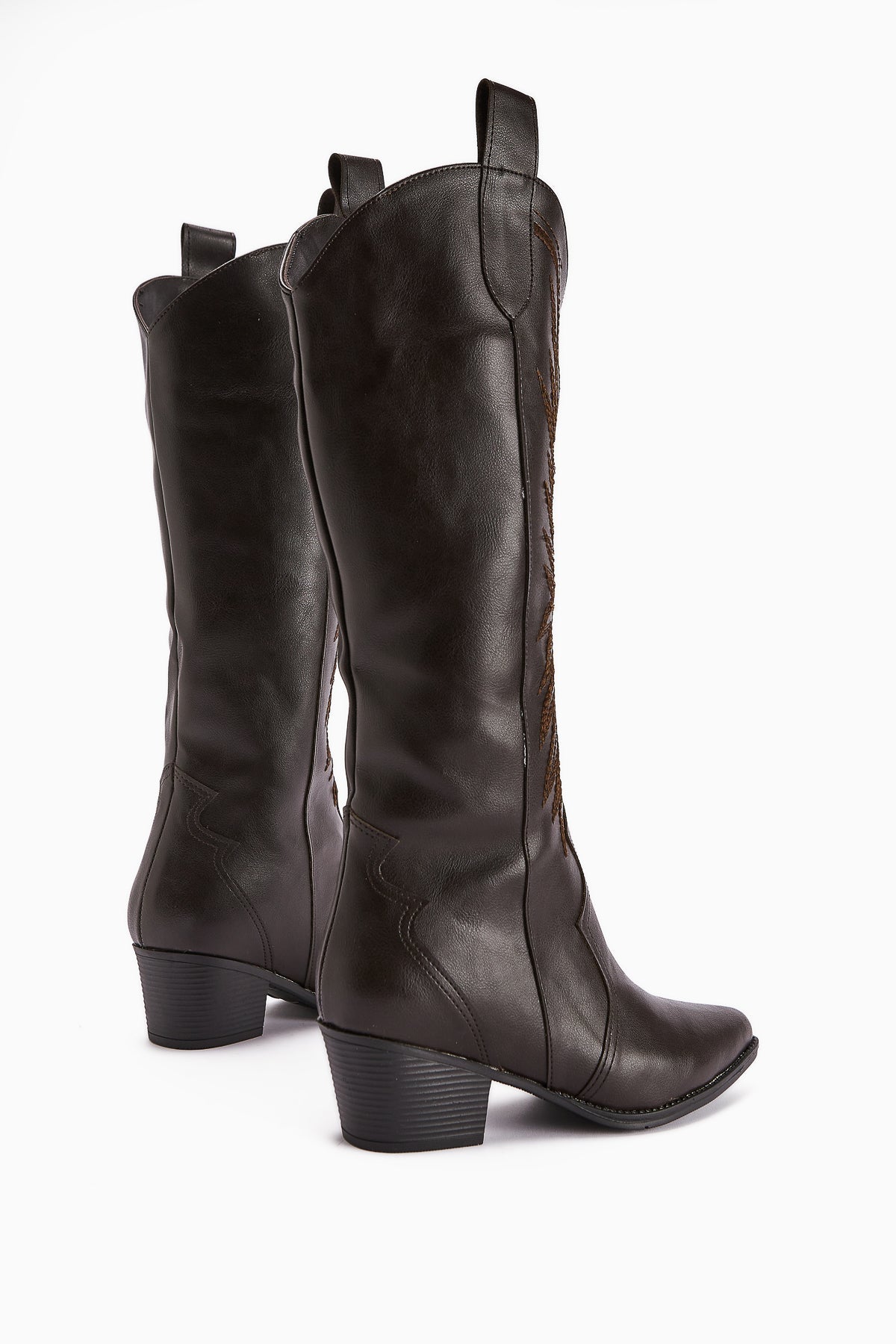 Hero Brown Embroidered Cowboy Boots