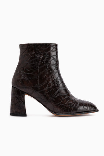 Marion Braun Krokodil Muster Damen Absatzstiefel