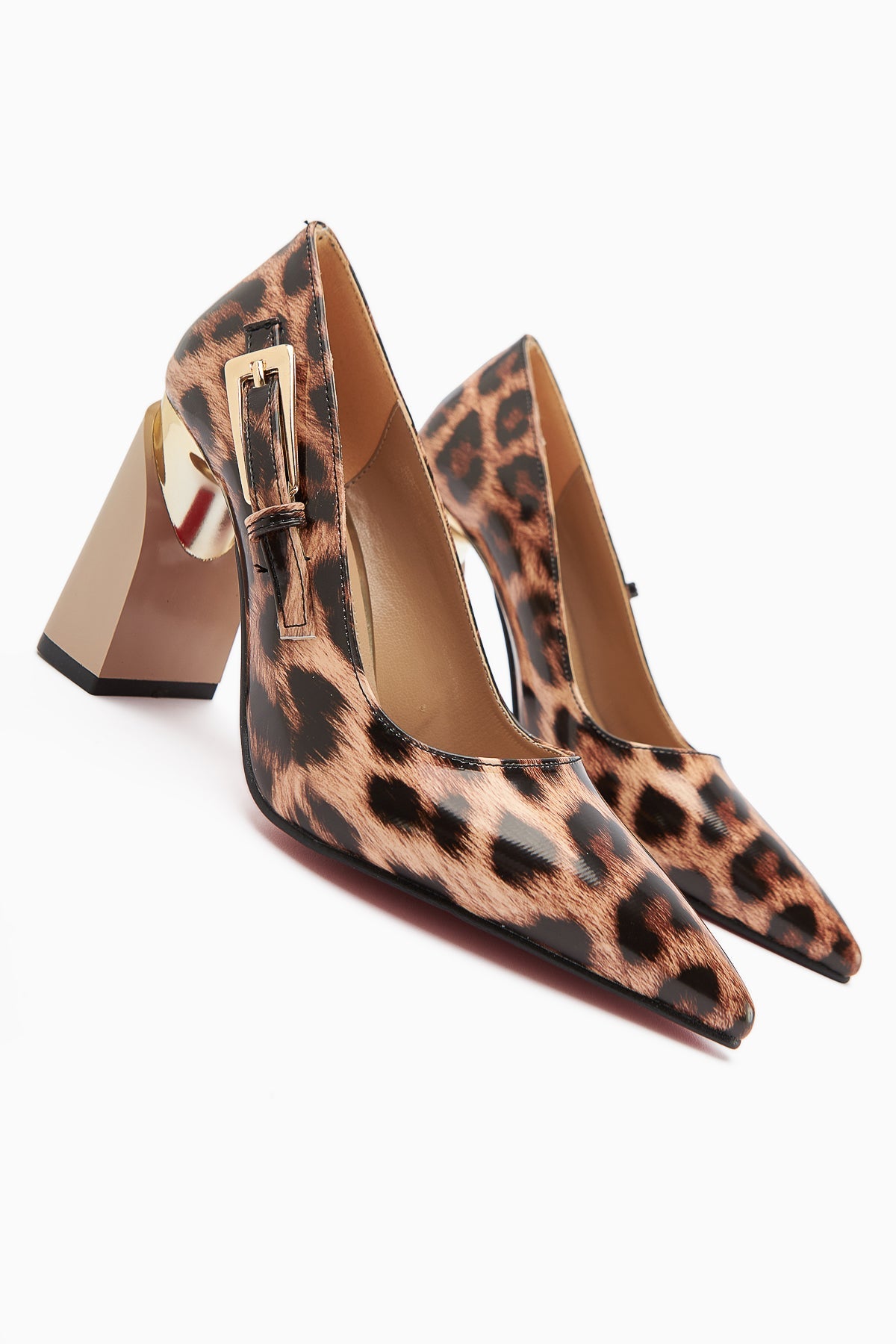 Vania Leopardendruck Damen Metallabsatz Schuh