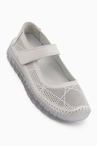 Echtes Leder Solvi Weiß Damen Freizeitschuhe