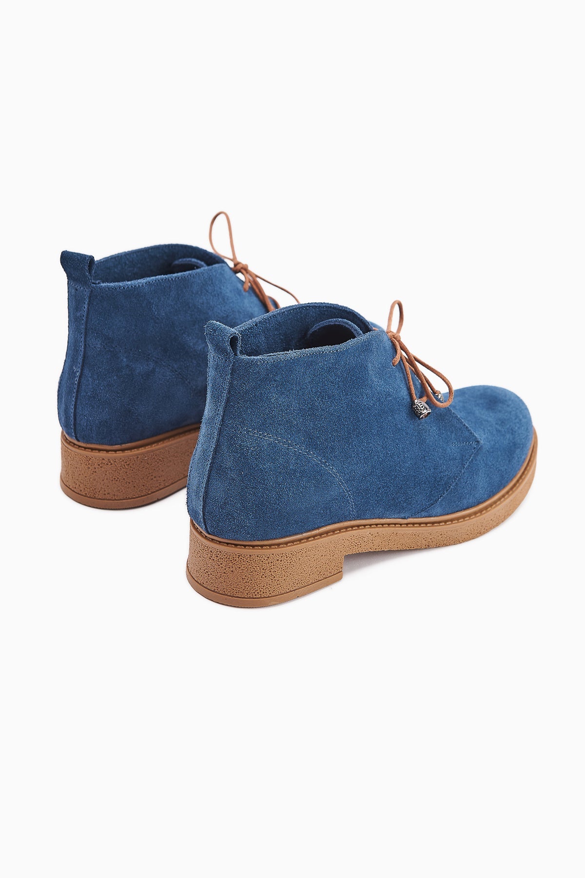 Henna Genuine Leather Denim Blue Lace-Up Women's Boot