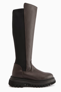 Latoya Braun Stretch Detail Damen Stiefel