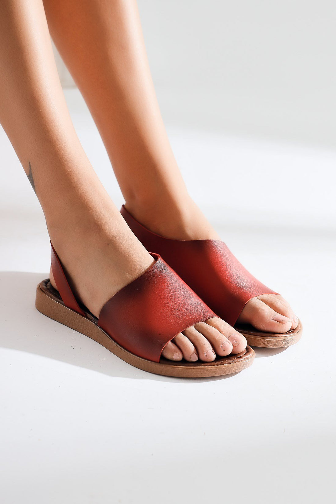 Genuine Leather Kaia Red Sandals