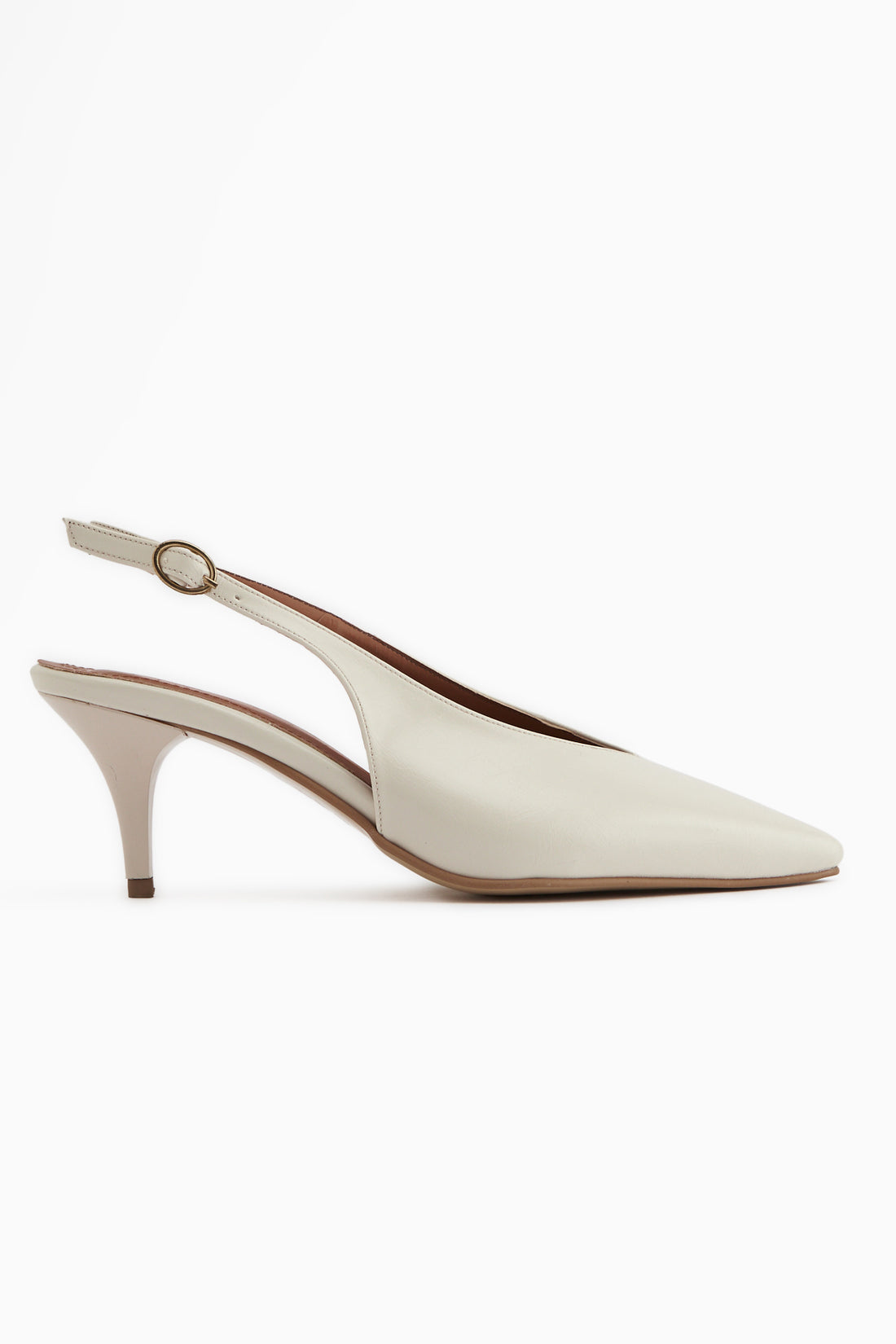 Mija Beige Gürtels Damen Absatzschuhe