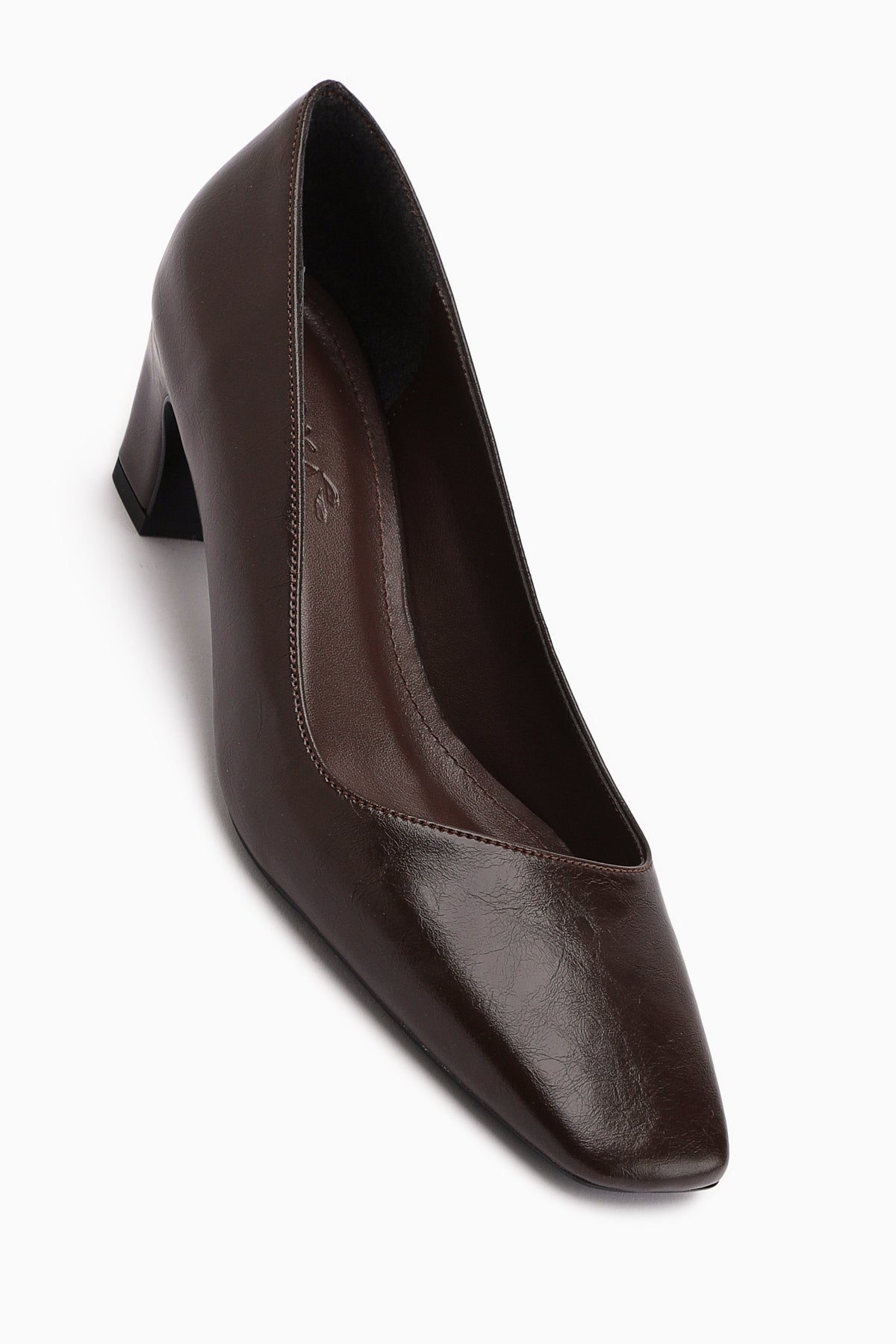 Jelina Coffee Chunky Heeled Women's Shoes