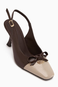 Emila Braun Schleife Damen Absatzschuhe