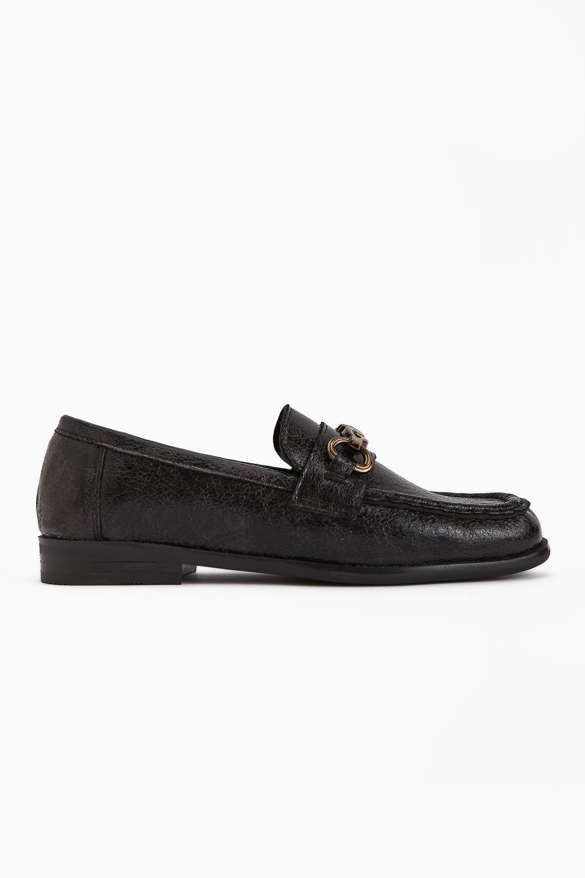 Kali Black Chain Detailed Women's Loafer