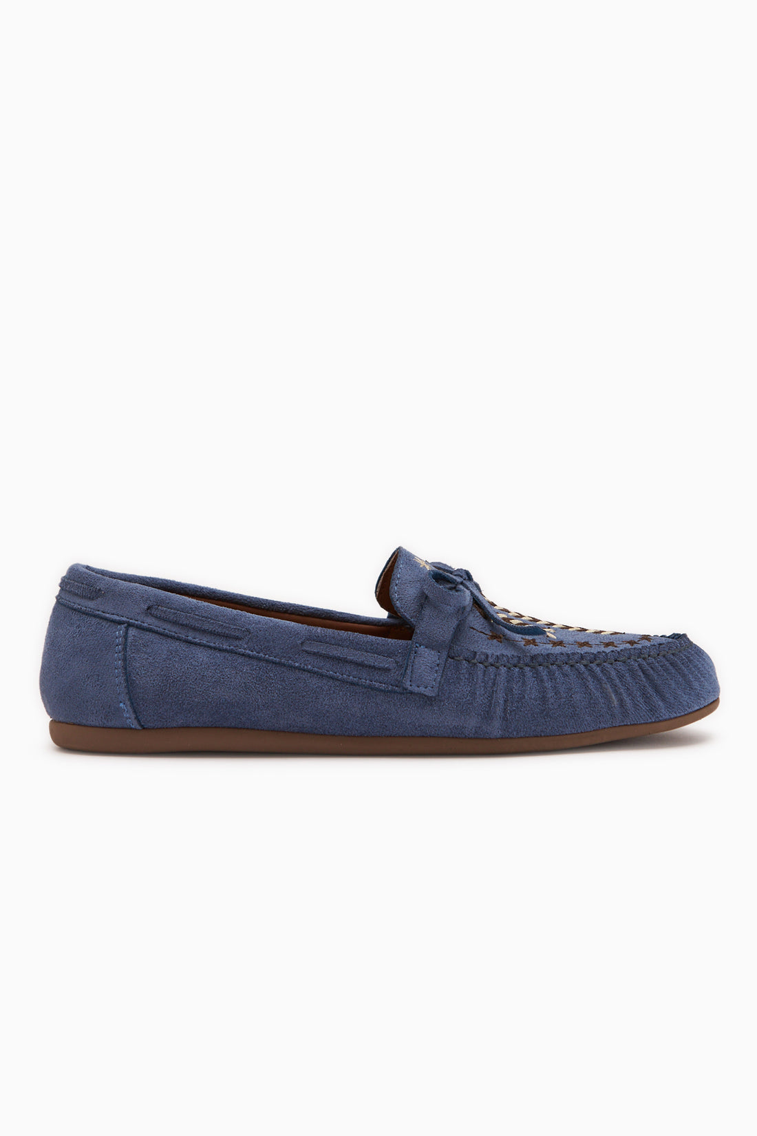 Darya Blue Suede Embroidered Women’s Loafer