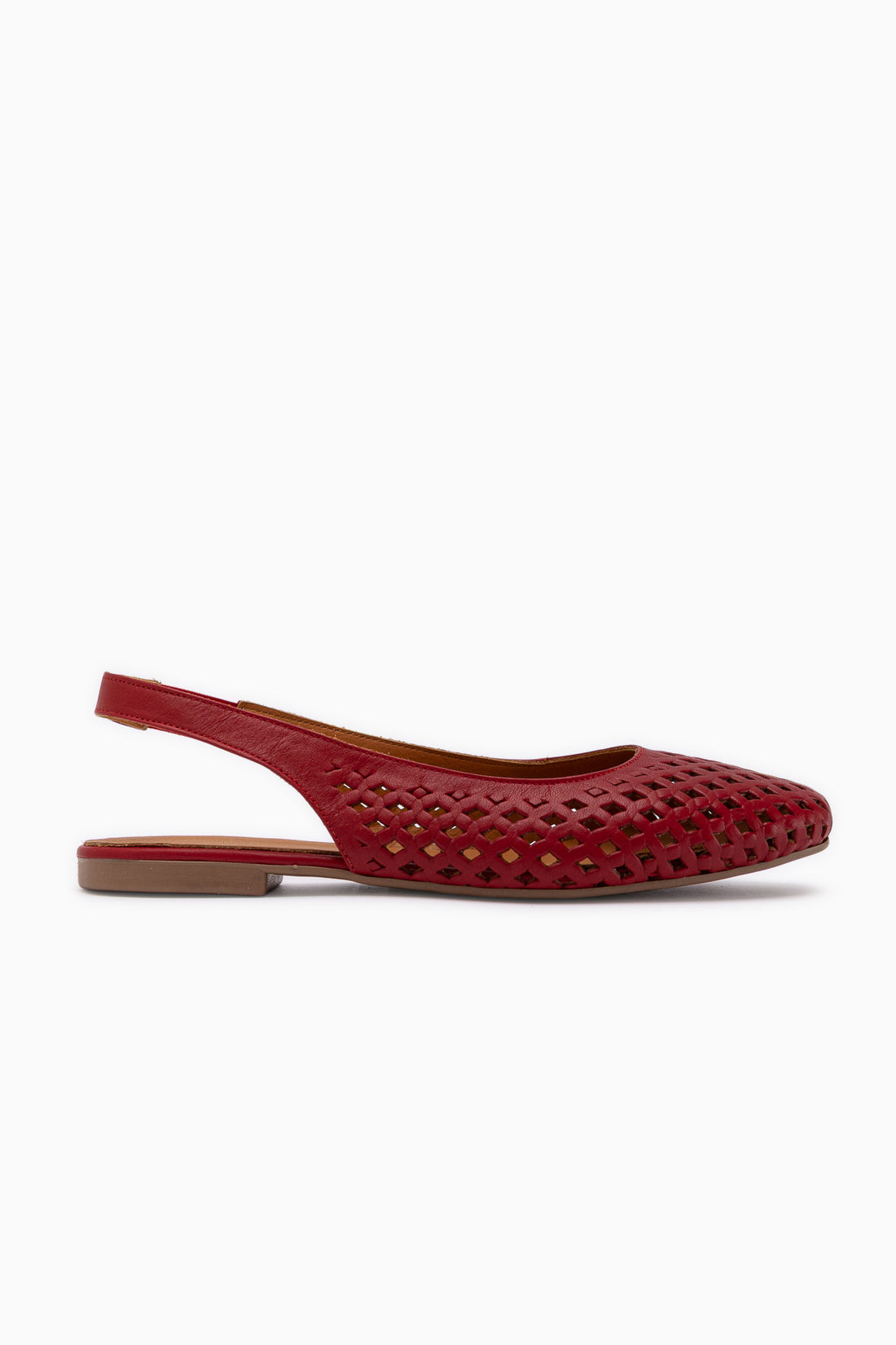 Monalis Echtes Leder Rote Elastische Damen Sandale