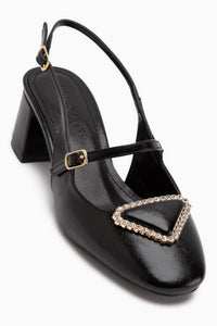 Rosita Black Buckled Women’s Heeled Shoes