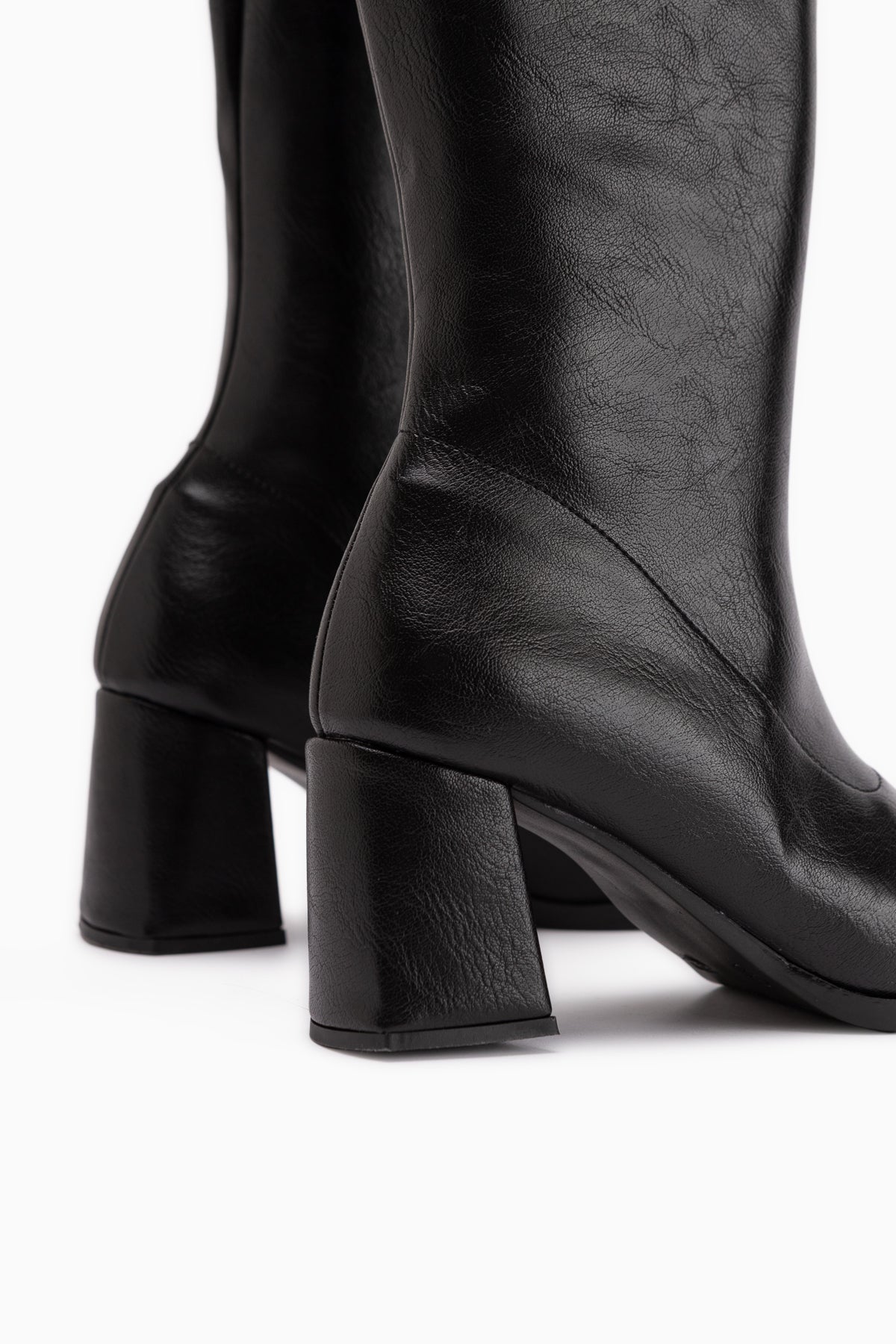 Evie Schwarz Quadratzehen Damen Stretchstiefel