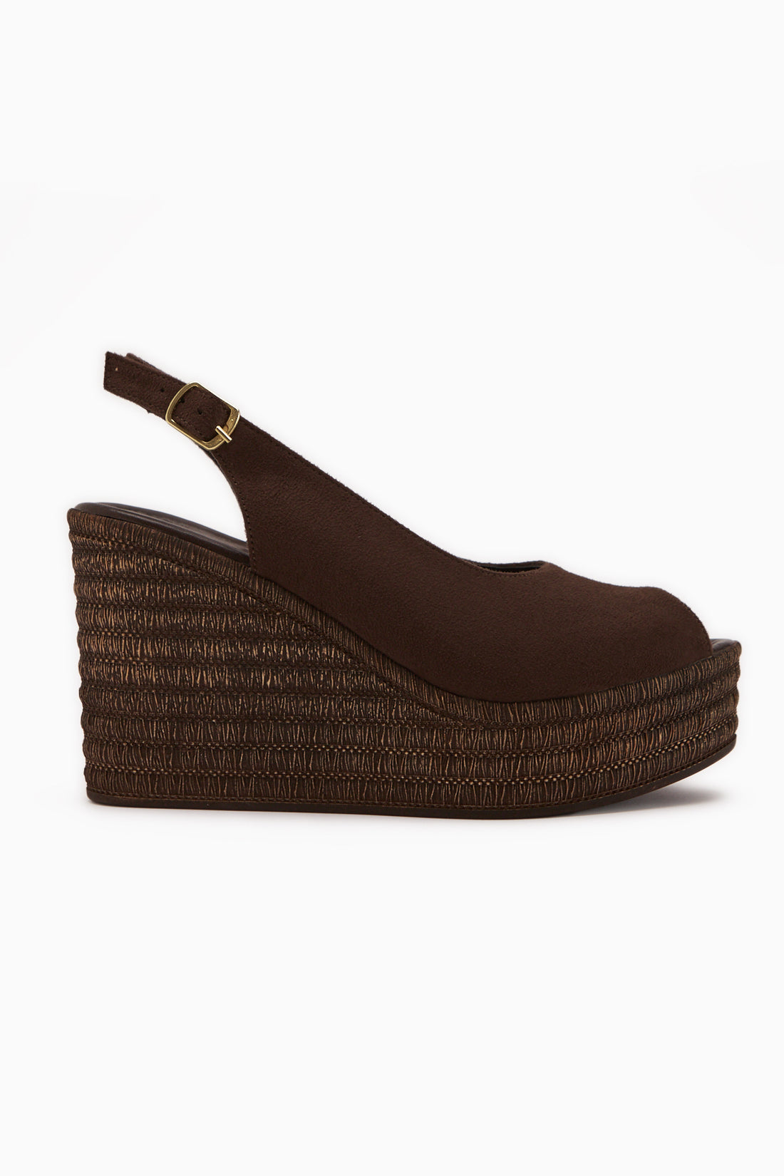 Caty Braun Wildleder Wedge Damen Sandale