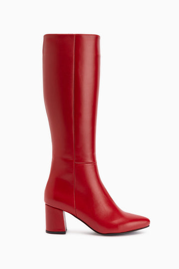 Velma Echtes Leder Rote Absatz Damen Stiefel
