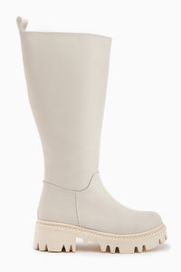 Escada Beige Dicke Sohle Reißverschluss Damen Stiefel