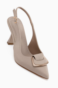 Sanny Beige Schnalle Damen Absatzschuhe