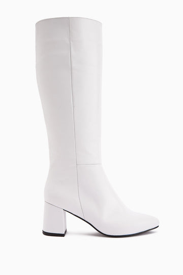 Velma Genuine Leather White High Heel Women's Boot