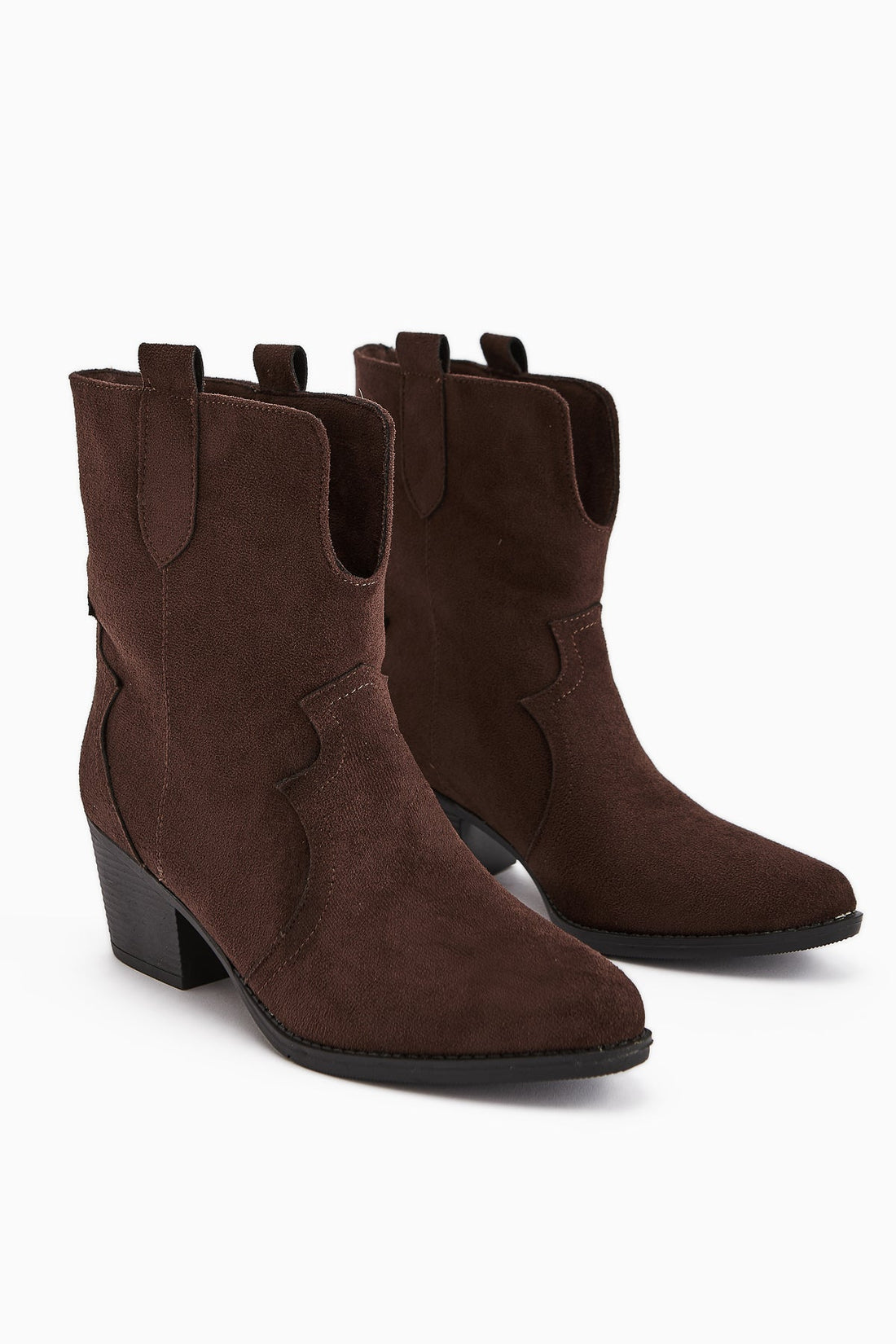 Erica Coffee Suede High Heel Western Women's Boot