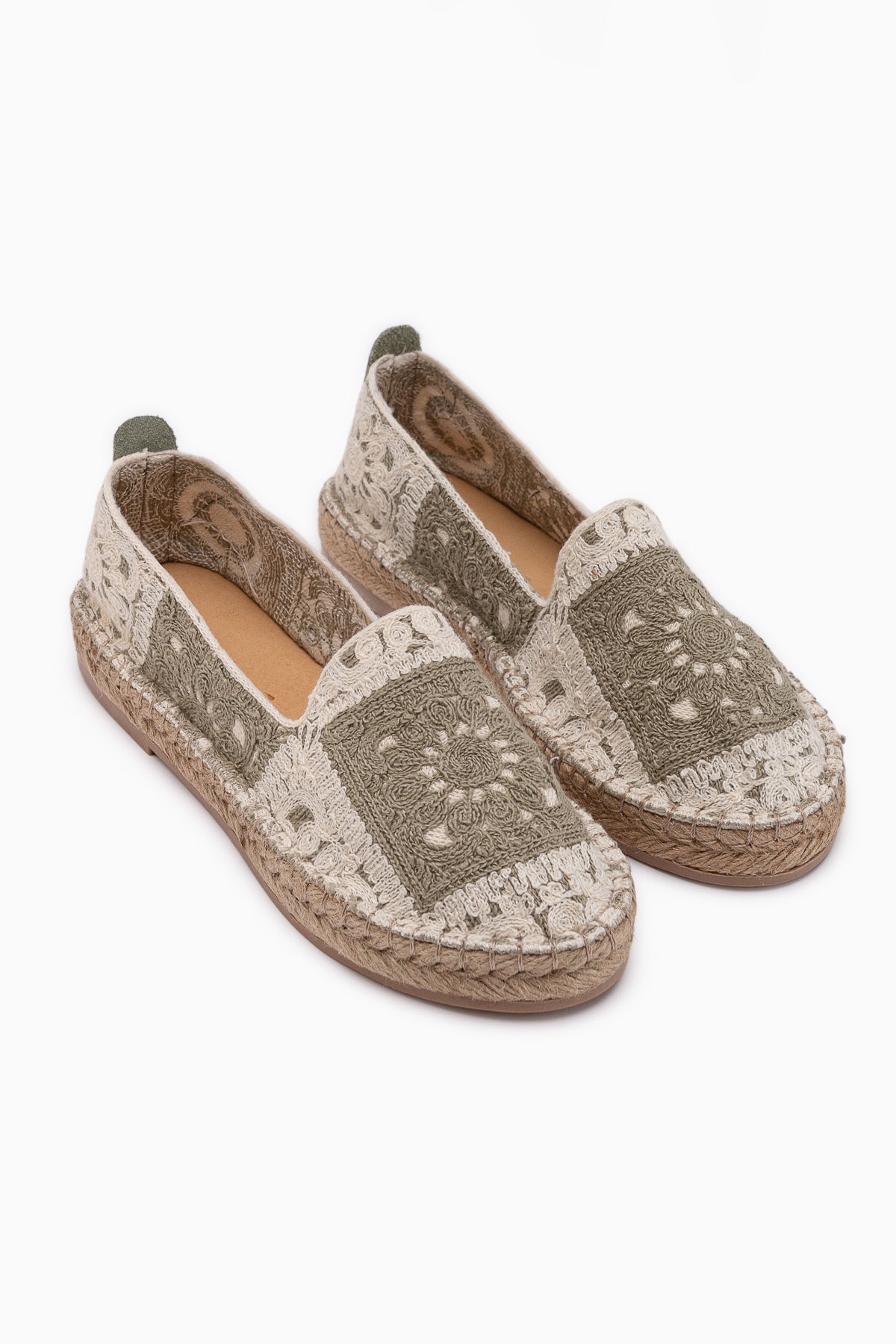 Rosie Mint Bohem Örgü Desenli Espadril Loafer Kadın Ayakkabı