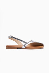 Agnez Silber Gürtel Detail Damen Sandale
