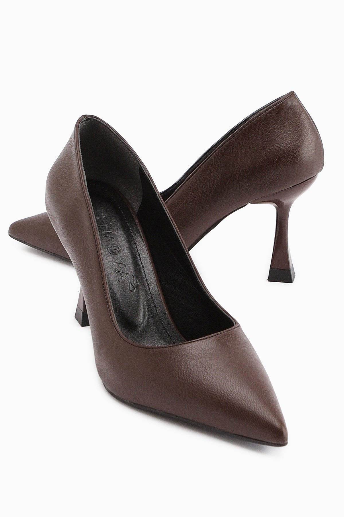 Celestine Coffee Wrinkled Pointed-Toe Stiletto