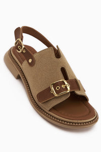 Neveen Beige Suede Buckled Women’s Sandal