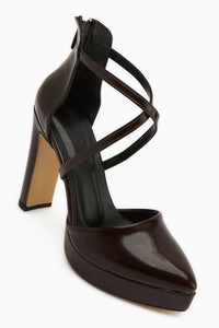Naomi Brown Belted Platform Heeled Women’s Shoes