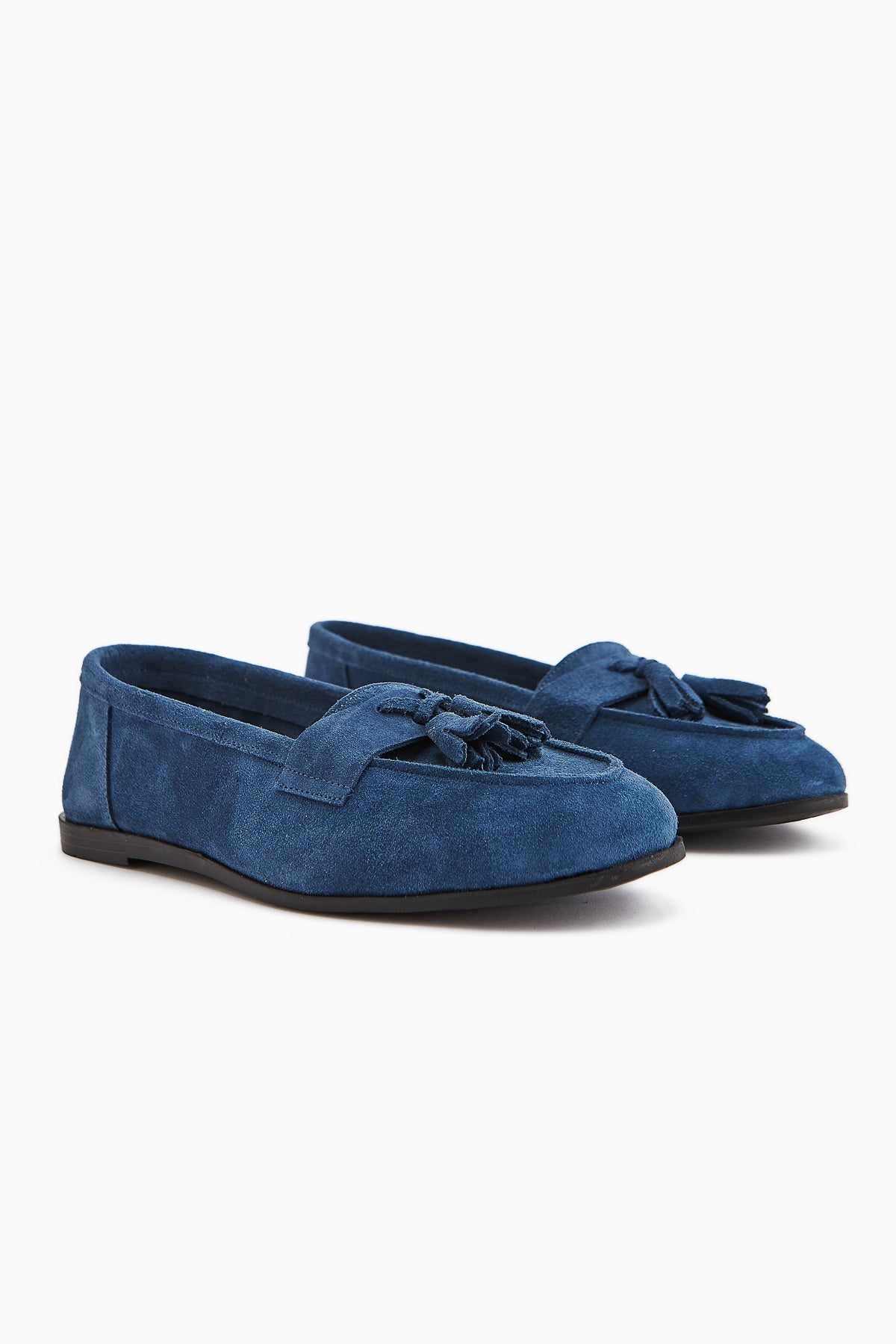 Doris Genuine Leather Blue Suede Tassel Women's Loafer