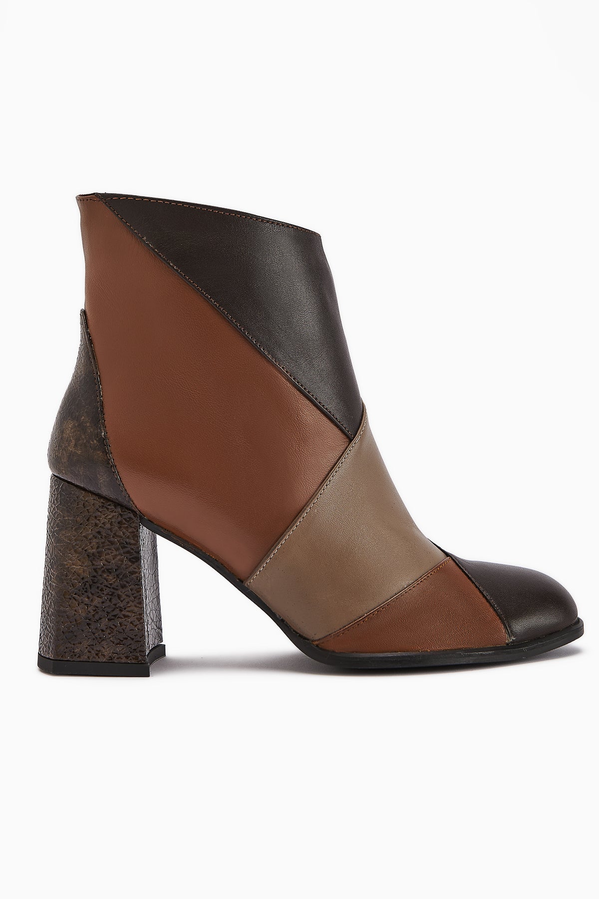 Ylwa Genuine Leather Brown Heeled Women's Boot