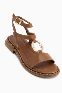 Theres Tan Buckle Detailed Women’s Sandal