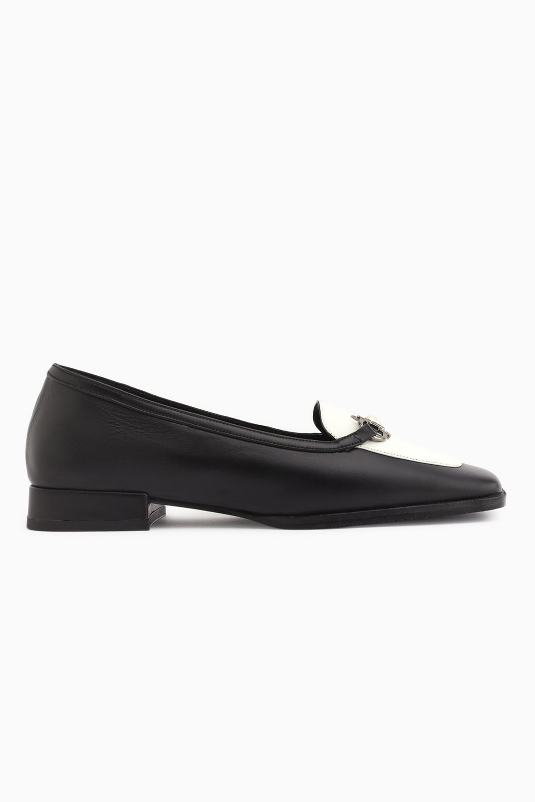 Sanie Echtes Leder Schwarze Schnalle Damen Ballerinas