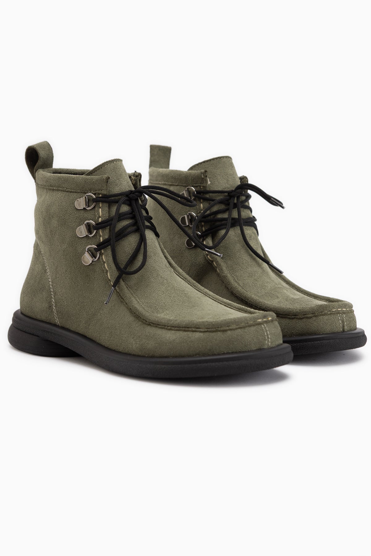 Edie Grüne Wildleder Schnürstiefel Damen