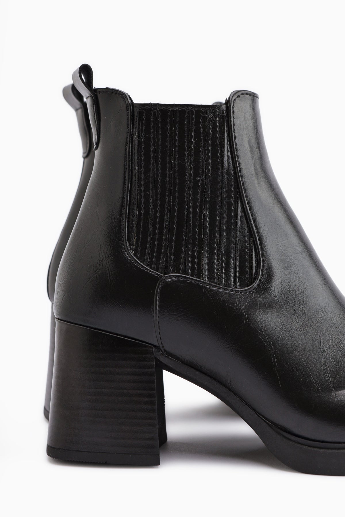 Marya Black Elasticated Women's Heeled Boot